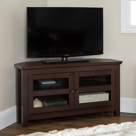 Farmhouse Cordoba 44" Transitional Modern Wood Corner TV Stand